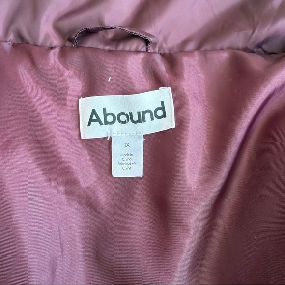 ABOUND Plum maroon puffer jacket size 1X - Picture 5 of 6